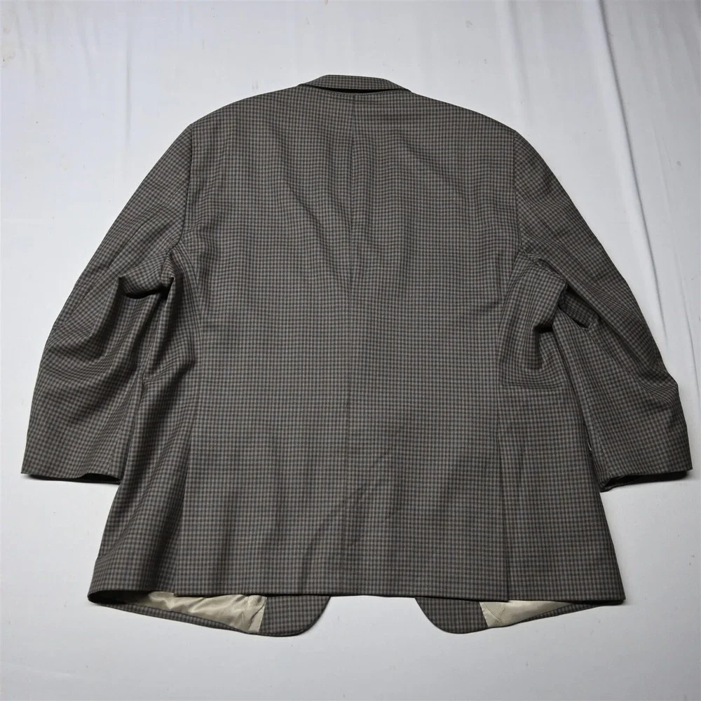 Hart Schaffner Marx 50R Brown Shepard Check Mens Blazer Sport Coat‎ Suit Jacket